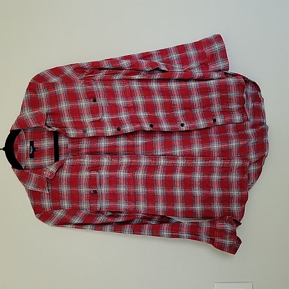 Madewell red plaid flannel shirt size S